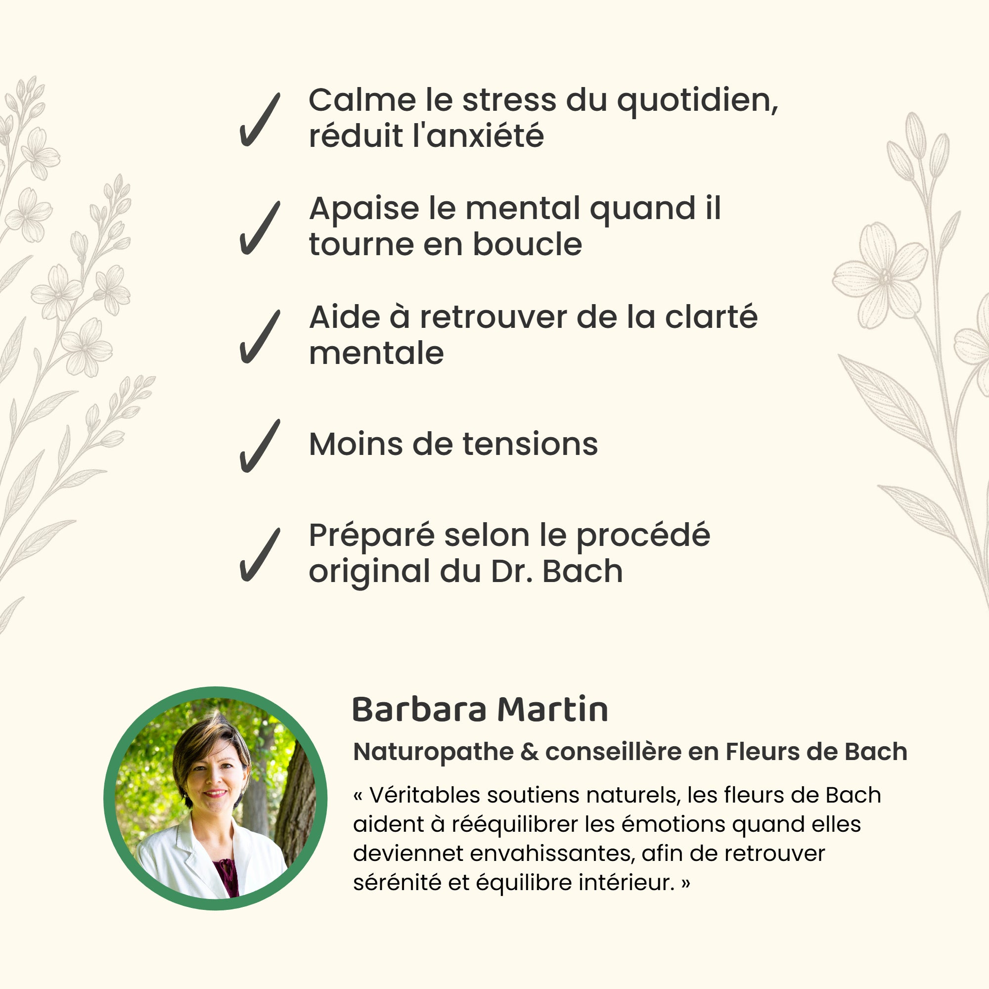 Conseils naturopathe fleurs de Bach pour complexe anti-stress